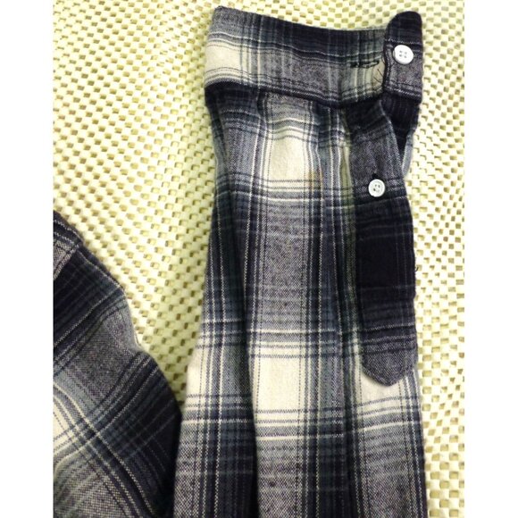 Won Woolf Originals Mens Plaid Flannel Shirt XXL Black & White 100% Cotton Long - Picture 11 of 11